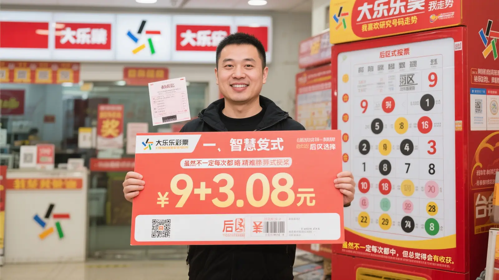 男子凭9+3复式票赢得大乐透808万 领奖时淡定从容
