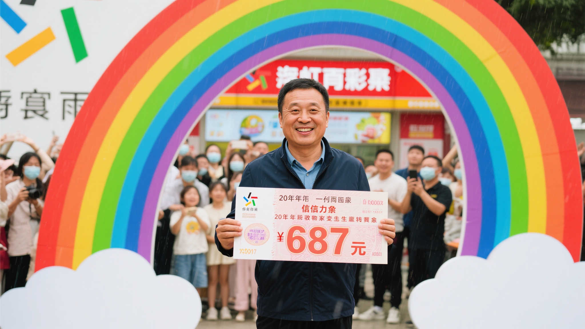 男子坚持20年守号终获双色球687万，苦尽甘来彩虹现